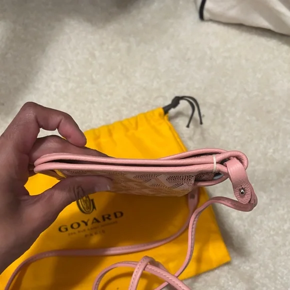 RARE Goyard Pink Plumet Wallet Crossbody Bag - Picture 15 of 16